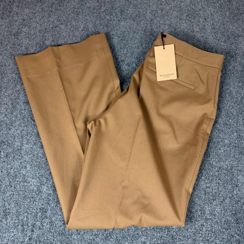 MM LaFleur Horton 1.0 Pant Camel Washable Wool Twill Wide Leg Trouser 14 NEW